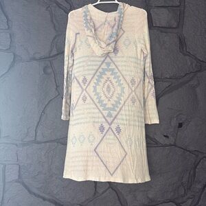 Beautiful Long Cardigan with Hood Size Large